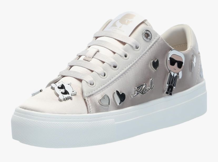 Karl Lagerfeld cate pins color blanco corazones grises